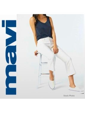 MAVI Anika Crop Flare Jeans in Off-White La Vintage (27/27)